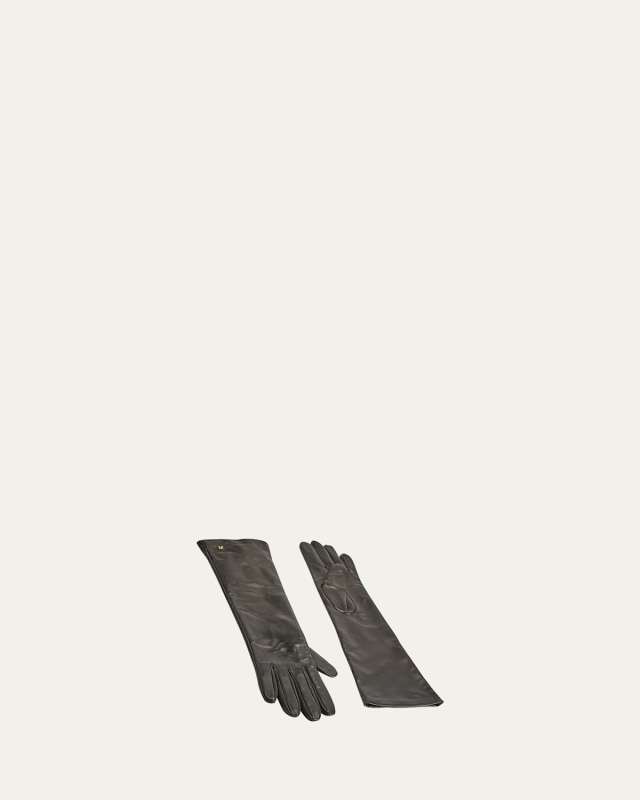 Afidee Gray Nappa Lamb Leather Gloves